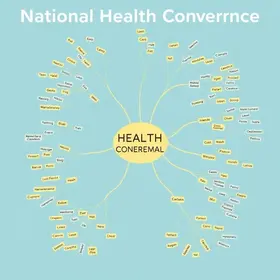 Mapa mental sobre Conferência Nacional de Saúde: resumo visual para revisar