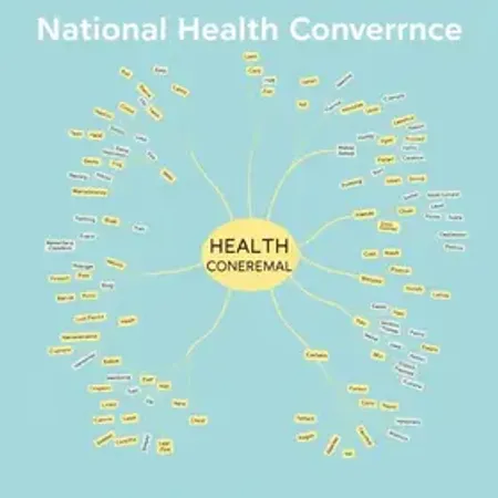 Mapa mental sobre Conferência Nacional de Saúde: resumo visual para revisar