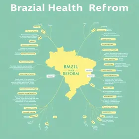 Mapa mental sobre Reforma Sanitária Brasileira: resumo visual para revisar